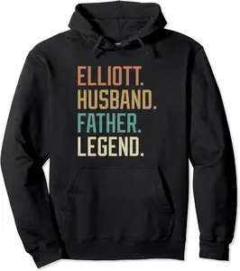 Elliott Husband Father Legend Father's Day Retro Pullover Hoodie - Elaynavi Shop 74B0BCK9JLN6