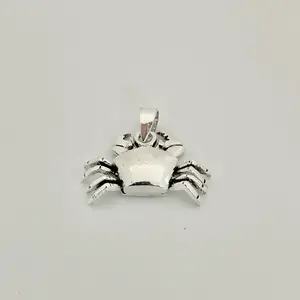 Sterling Silver 925 Crab Moving Pendant Ocean Theme Charm