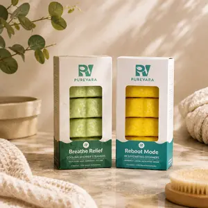 Purevara Ritual Reset Shower Steamer Bundle - 1 Box Breathe & Relief & 1 Box Reboot Mode for Mental Clarity & Body Recovery wife anniversary