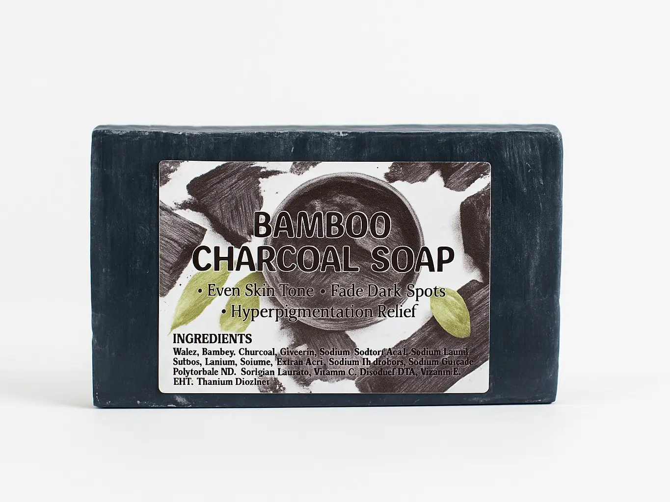 Bamboo Charcoal Soap - Deep Clean Hydrating Bar for Dark Skin Types with Kojic Acid & Moisturizing Effects 100g