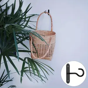 2pcs Hook ceiling hook balcony flower basket hook wall hook clothes hanging hook Ceiling Hooks For Hanging Plants Wall Mount Plant Hanger Hook Wall Hooks For Bird Feeders Lights, Lanterns, Wind Chimes Hanger Indoor & Outdoor Decoration Hooks