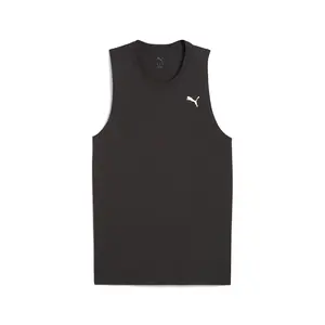 PUMA Mens Train All Day Tech Triblend Crew Neck Sleeveless Athletic Tank  Casual - Black