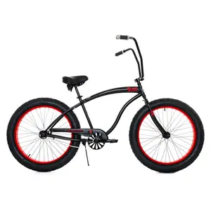 Micargi Bicycles SLUGO-A-BK-RD 26 in. Slugo A Black & Red Beach Cruiser Coaster Bicycle
