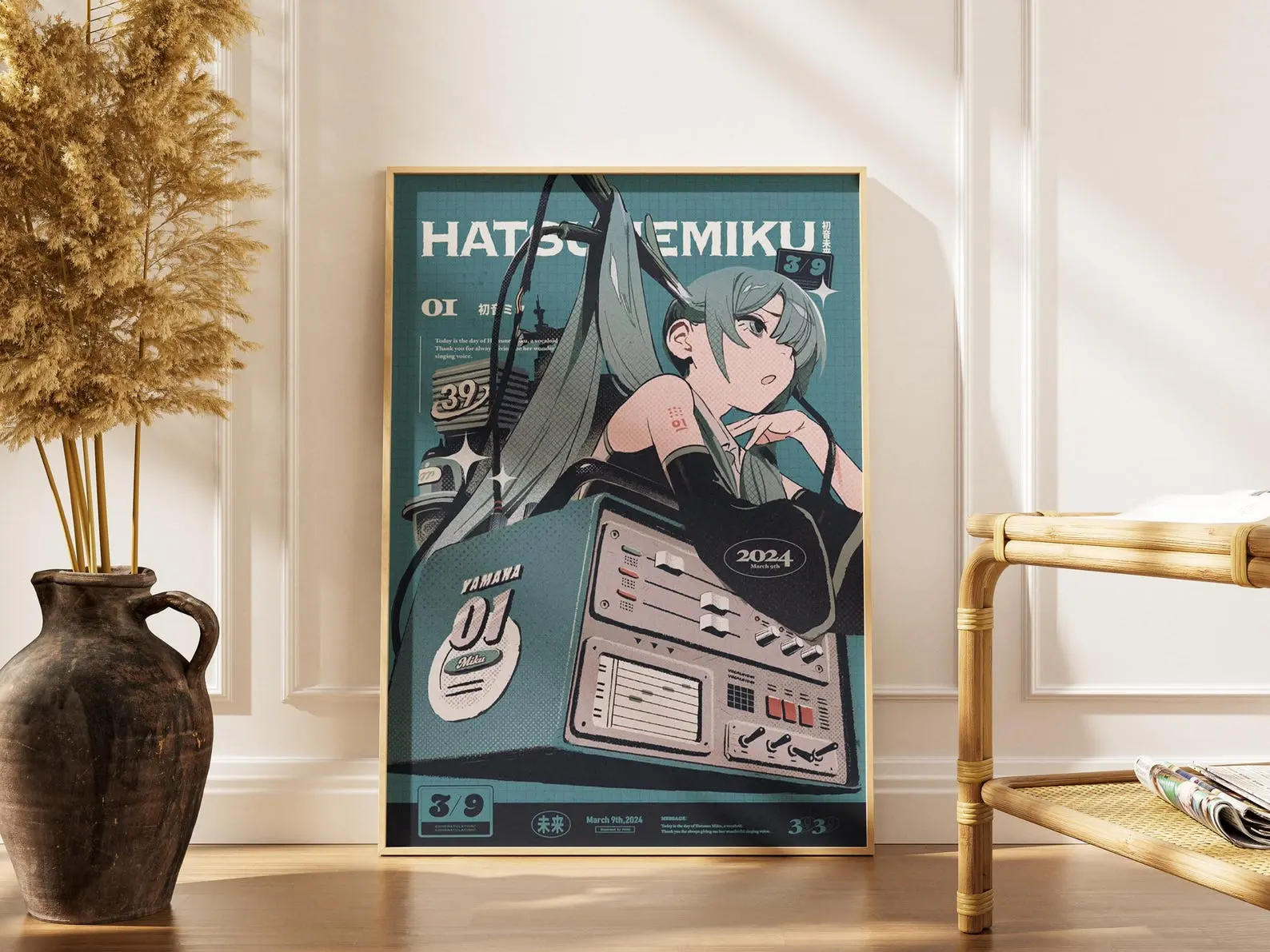 Hatsune Miku Poster, Vocaloid Poster, Anime Wall Art, Japanese Anime Decor, Miku Print, Kawaii Room Decor, Otaku Gift [Unframed]