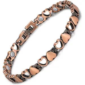 Feraco Copper Bracelets for Women, 99.99% Pure Copper Magnetic Bracelets with Effective Neodymium Magnets, Adjustable Jewelry,Outdoorfun Durability Trendy Stack Bangle Elegant Minimalist Bangle