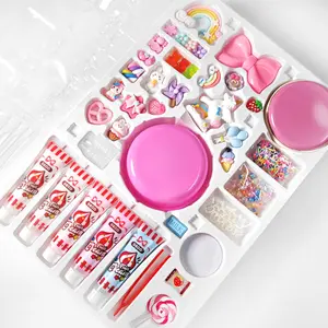 3-in-1 DIY Decoden Craft Kit - Handmade Decoden Cream and Charms Craft Kit for Phone Grip, Music Box, and Macaron Hard Pouch Crafts & & DIY