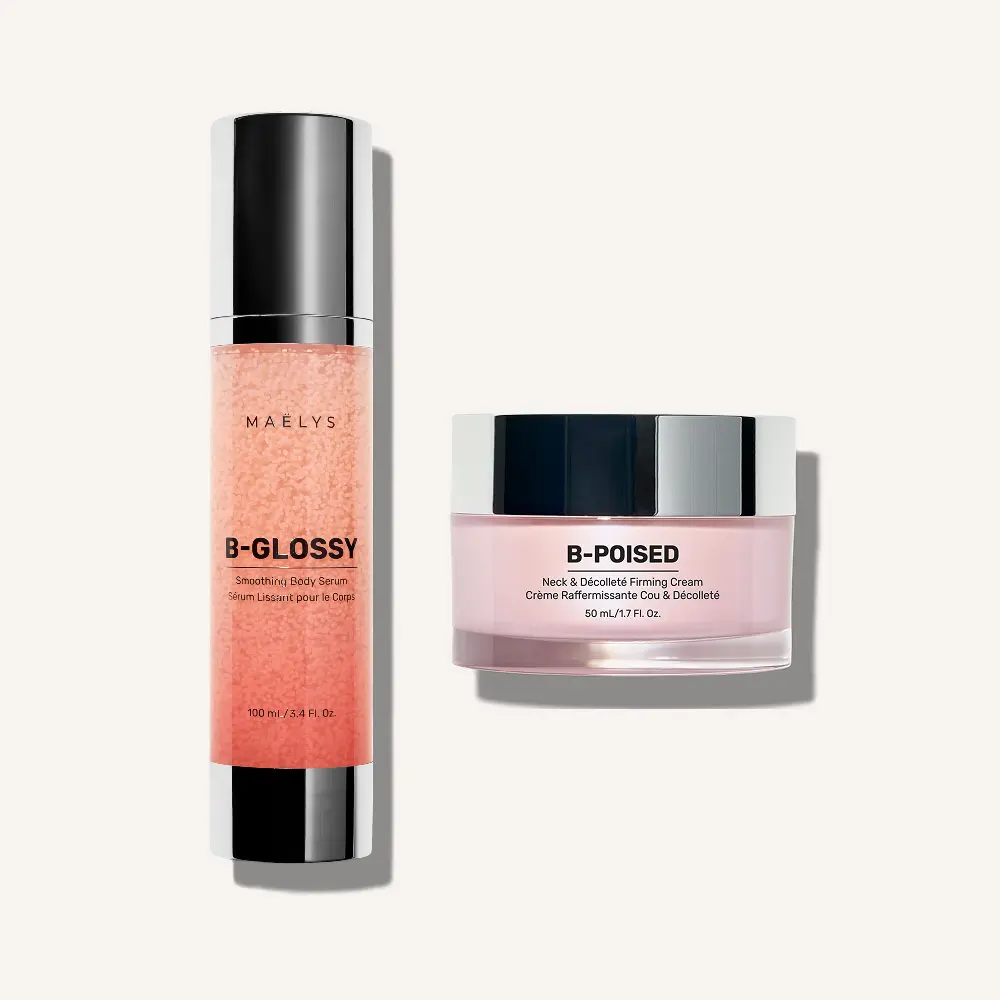 MAËLYS - Wrinkle Smoothing Duo - B-GLOSSY Smoothing Body Serum + B-POISED Neck & Décolleté Firming Cream