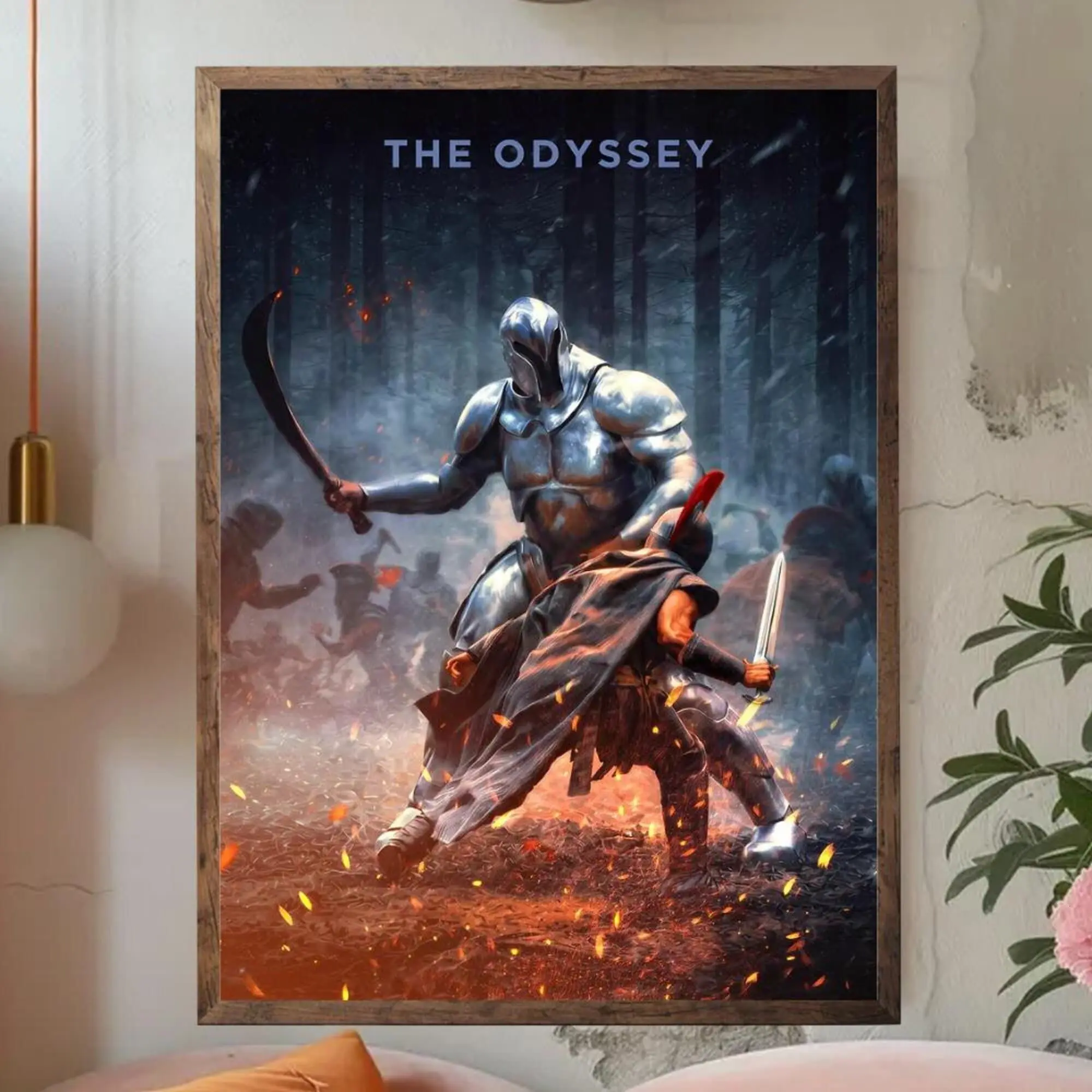 The Odyssey Battle Scene Poster, Ancient Warrior Wall Art( Unframed - Print Only )
