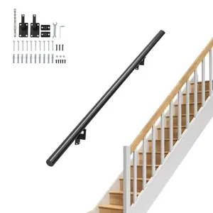 VEVOR Handrail Stair Railing,  4 ft, Wall Mount Handrails for Indoor Stairs, Thickened Aluminum Alloy Hand Rail with Installation Kit, 440 LBS Load Capacity Stairway Railing for Outdoor Stairs