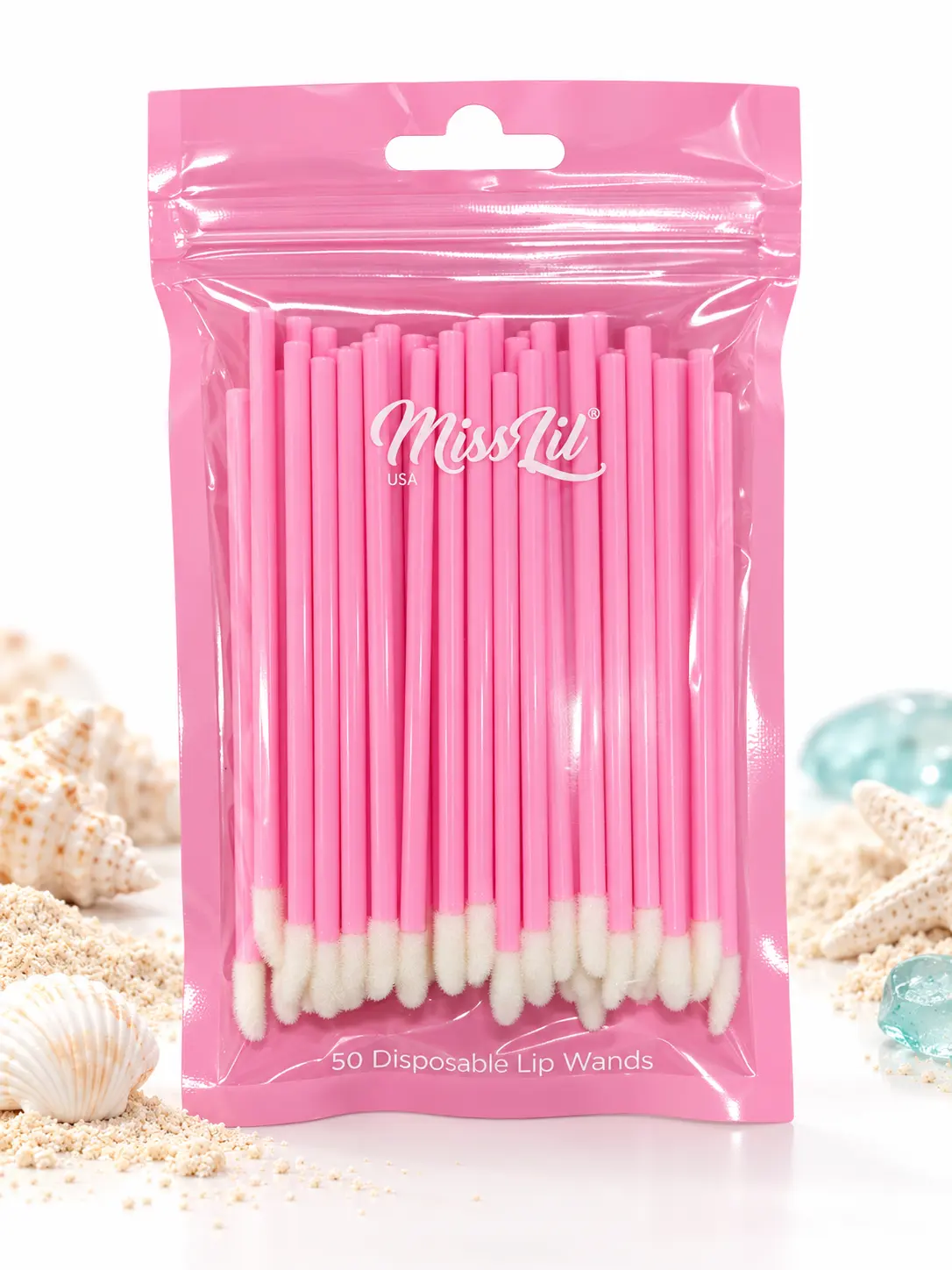 MISS LIL USA Disposable Lip Wands - 50 Count, Perfect for Daily Use, Soft and Comfortable, Ideal for Application and Removal of Lip Products