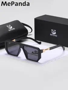 1 Pair Mepanda Unisex Rectangular Full Frame Sunglasses, Lightweight Frames, Urban Style UV400