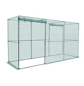 Crop Cage 11.6x3.9x6.3ft Plant Protection Tent, Wind-Resistant Garden Cover, Tomato Cage for Patio Lawn, Easy Install Plant Netting Default