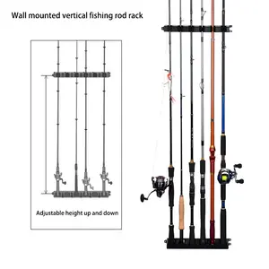 ABS Fishing Rod Holder. 6 Rods Fishing Rod Holder Wall Mounted Black ABS Fishing Rod Holder - Easy-Install, High-Density Foam Grip Storage Rack for Garage & Sports Equipment, Yacht, Boat