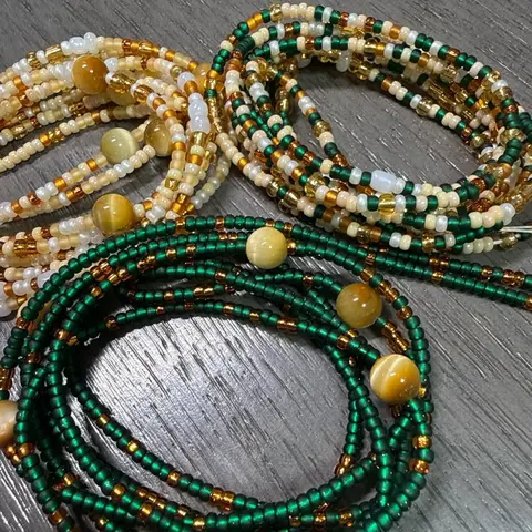 Queen Cleopatra Trio bundle tie on waist beads