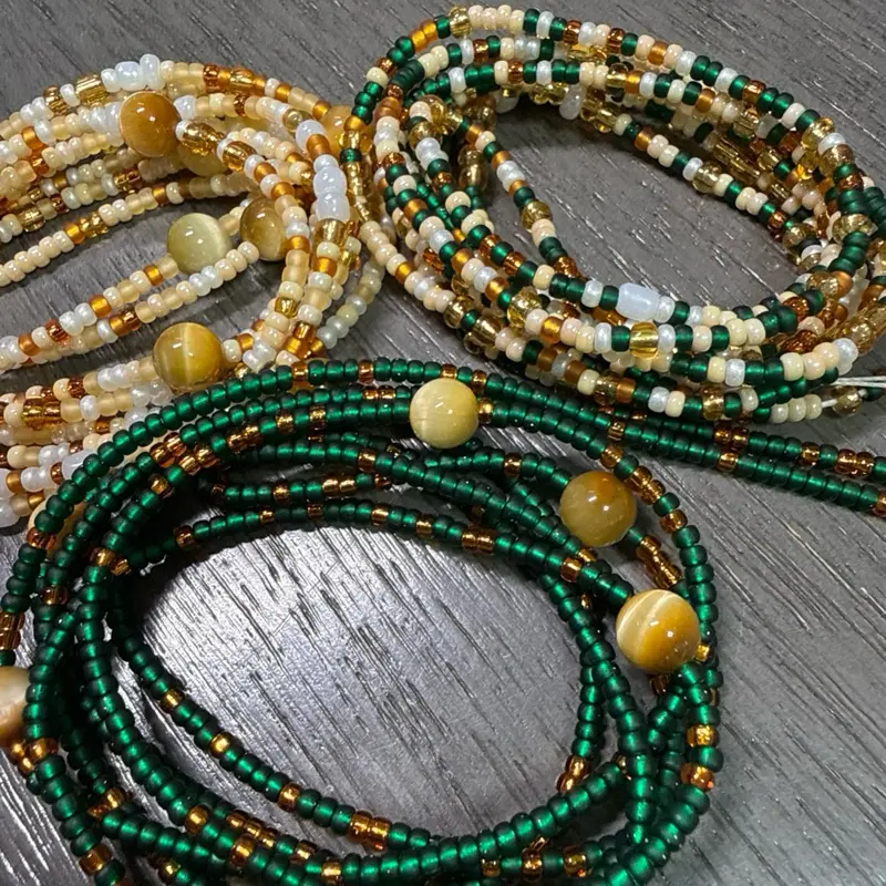 Queen Cleopatra Trio bundle tie on waist beads