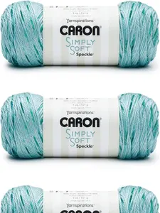 Caron Simply Soft Abyss Speckle Yarn - 3 Pack of 141g/5oz - Acrylic - 4 Medium (Worsted) - 235 Yards - Knitting/Crochet