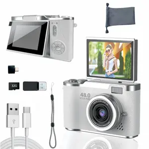 Reversible 180 Degree Flip Screen Camera, Ccd Sensor, Fish Eye Lens, 1080P HD, Mini Portable Retro Camera, Beginner Digital Camera, Perfect Gift for Students
