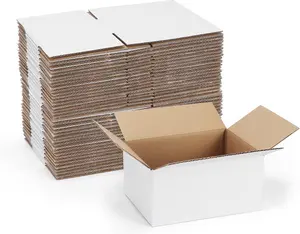 40 Pack 8x6x4 Inches Small Shipping Boxes, White Corrugated Cardboard Mailing Box for Shipping, Packing and Business Use
