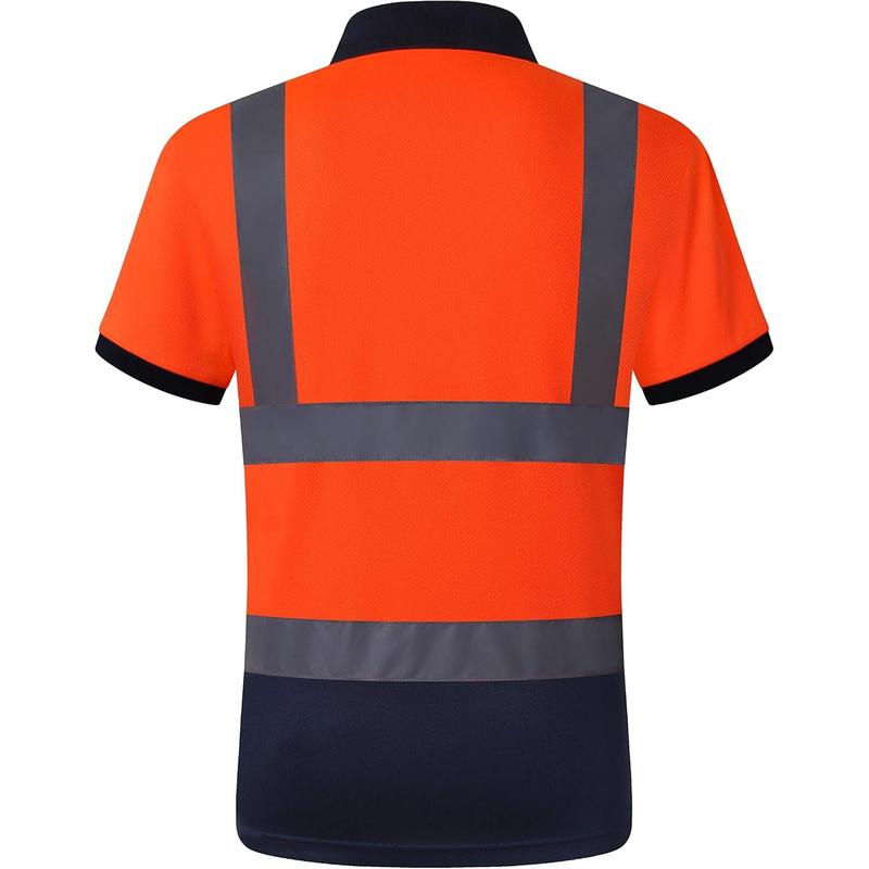3 Pack Hi-Vis Safety Daily Work Construction Polo Shirts for Men for Women Polos de construcción de seguridad hv (066-3P-ONavy, XL)