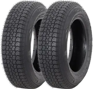 Garvee Pair of ST205/75D14 Trailer Tires with 205 75 14 Size, 6-Ply Load Range C, Scuff Guard, 6mm Tread Depth