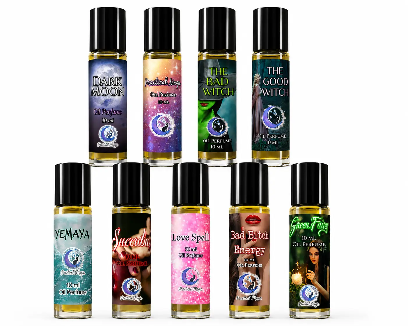 Top Favorites 10ml Roller Oil Perfume by Practical Magic - Sweet, Floral, Earthy, or Masculine Scents