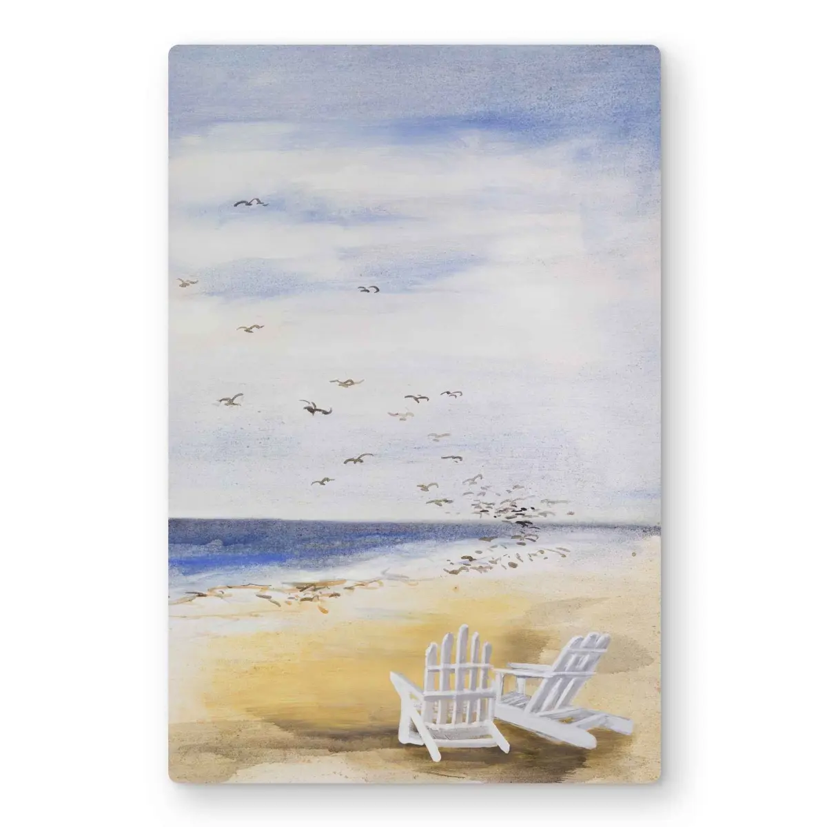 Begin Home Decor C1MP1218T1RLGN 12 x 18 in. Day at the Beach - Beige Livingroom Metal Print Wall Art - Home Decor