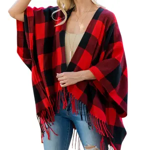 Boho Chic Plaid Fringe Kimono