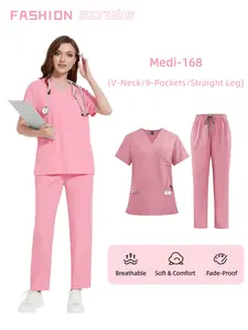 Durable Washable Medical Scrubs Set, Comfortable Nursing Uniforms for Women & Men, Easy Care Hospital Workwear Nurse Uniform