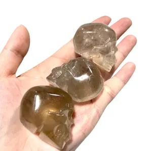 IG Crystal 2~4 Counts Tea-coloured Citrine Small Skull Crystal Healing Crystal Home Decoration