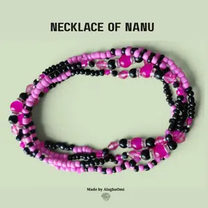 Nanu Necklace Eleke Jewelry, Pink Black Beaded Necklace, Yoruba Spiritual Necklace, African Handmade