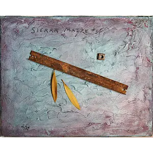 Sierra Madre #3 -  An 11" x 14" mixed media collage on stretched canvas, by iKalopa.cass. This is the 3rd piece in the Sierra Madre series. Minimalist