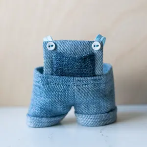 Denim Jeans Overalls for Labubu Plush Pendant Doll Handmade (OVERALLS ONLY) Made to Order
