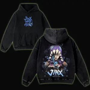 Jinx x Powder Arcane: League of Legends Washed T-shirt, Hoodie, Sweater Game Cotton, FPS, Game Lover Unisex Shirt Gift for Him Her Y2K Hoodie Sweatshirt Clothes Menswear