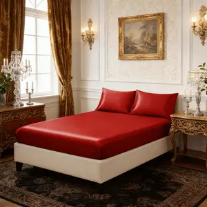 3-Piece Satin Bed Sheet Set, Breathable Polyester Fiber, Includes Pillowcases, Suitable for All Seasons, Satin Sheets Set