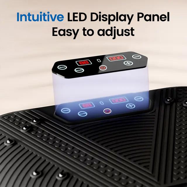 Ranbro Professional Vibration Plate, Whole Body Workout Platform for Balance & Strength Training, Intuitive LED Display Vibration Machine with Remote, Compact Fitness Equipment for Recovery & Wellness, Portable Home Office Under Desk Exercise Gear