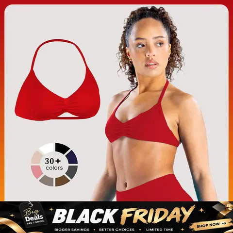 [SIZE UP 1] DENFY Impact Strappy Bra Gymwear Fitness Halter Sports Bra Open Back Padded Sportswear Gym Workout Women Seamless Tank Tops Low Impact Gym #BackToSchool