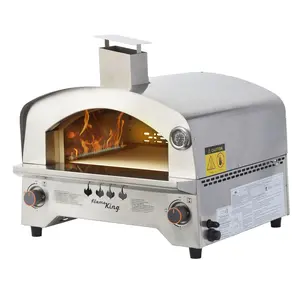 Flame King Outdoor Portable Stainless Steel Propane Pizza Oven Gas With Stone