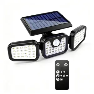 Solar LED Flood Lights with Remote – 2 Pack Motion Sensor Security Lights for Garage, Driveway & Backyard