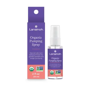Lansinoh Organic Pumping Spray – Lanolin-Free Flange for Breast Pump | Hypoallergenic, Vegan, Plant-Based Breastfeeding & Pumping Essentials for Sore Nipples & Moisturized Skin, 2 Fl oz