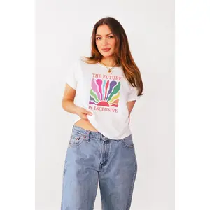 [ Sale up to 35%] + [Freeship] The Future is Inclusive Rainbow Pride Shirt Lesbian Baby Tee Pride Baby Tee Social Justice T Shirt Scissor Shirt Y2K Baby Tee Gay Clothing