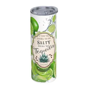 Salty Tequila Print 20oz Stainless Steel Leak-proof Cup Cool Flask & Thermos Water Bottle for Drinking Water & Coffee Travel Cup with Fun Design
