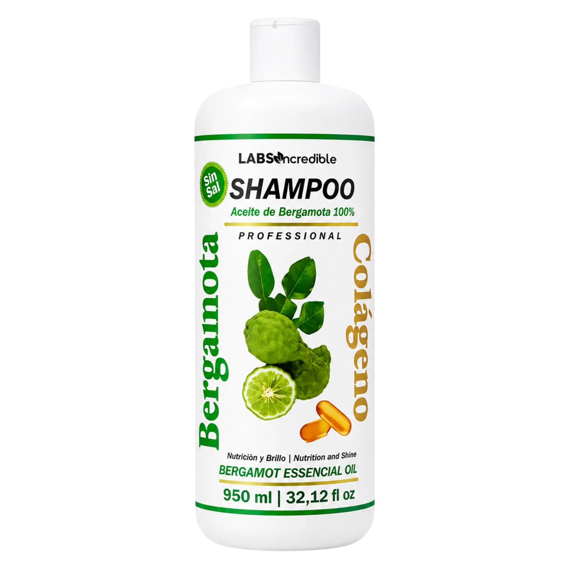LABS Bergamot & Collagen Shampoo Cleanser Pack - Anti-Frizz, Color Protection, Moisturizing Nourishing Smooth Haircare for Adults, Any Hair Type, Unisex, 32oz/950ml