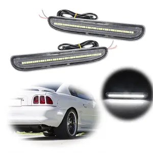 2PCS Clear Lens White LED Rear Side Marker Light Reflectors For Ford Mustang 1994 1995 1996 1997 1998 Replace OEM F4ZZ-13A565-B, F4ZZ 13A565 B, F4ZZ13A565B