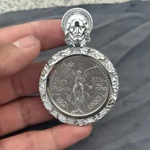 925 Silver Nugget San Judas Centenario Pendant