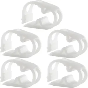 1/4" - 1/2" Adjustable Plastic Tubing Clamps Laboratory Pinch Valve Flow Control Hose Clamp - Pack of 5 White
