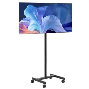 VEVOR Rolling TV Stand, Mobile TV Cart for 17-55 Inch Screens, Portrait to Landscape, Portable TV Stand with Wheels Holds up to 44 lbs for Living Room, Bedroom, Office, Outdoor, Max VESA 200x200mm