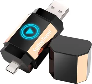 Lipstick Series (Built-in Magnetic) Wireless CarPlay/Android Auto Adapter, Compatible with iPhone & Android Phones, Wired-to-Wireless Data Cable Adapter, Mini Size with USB & Type-C 2.0 Ports, Stable Control with No Lag fathersdaygift
