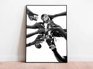 Cheers Print, Black and White, Cocktail Wall Art, Bar Cart Print, Alcohol Poster, Vintage Bar Decor, Dining Room Wall Art