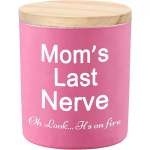Candles Gifts for Mom from Daughter Son Funny Cool Unique Christmas Mothers Day Birthday Gifts for Mom Stocking Stuffers Lavender Scented Soy Candle Moms Last Nerve Oh Look Its On Fire