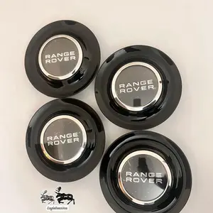 4 set Range Rover Forgiato XL Black Floating Center Caps - Rim Emblem for Enhanced Visibility and Durability